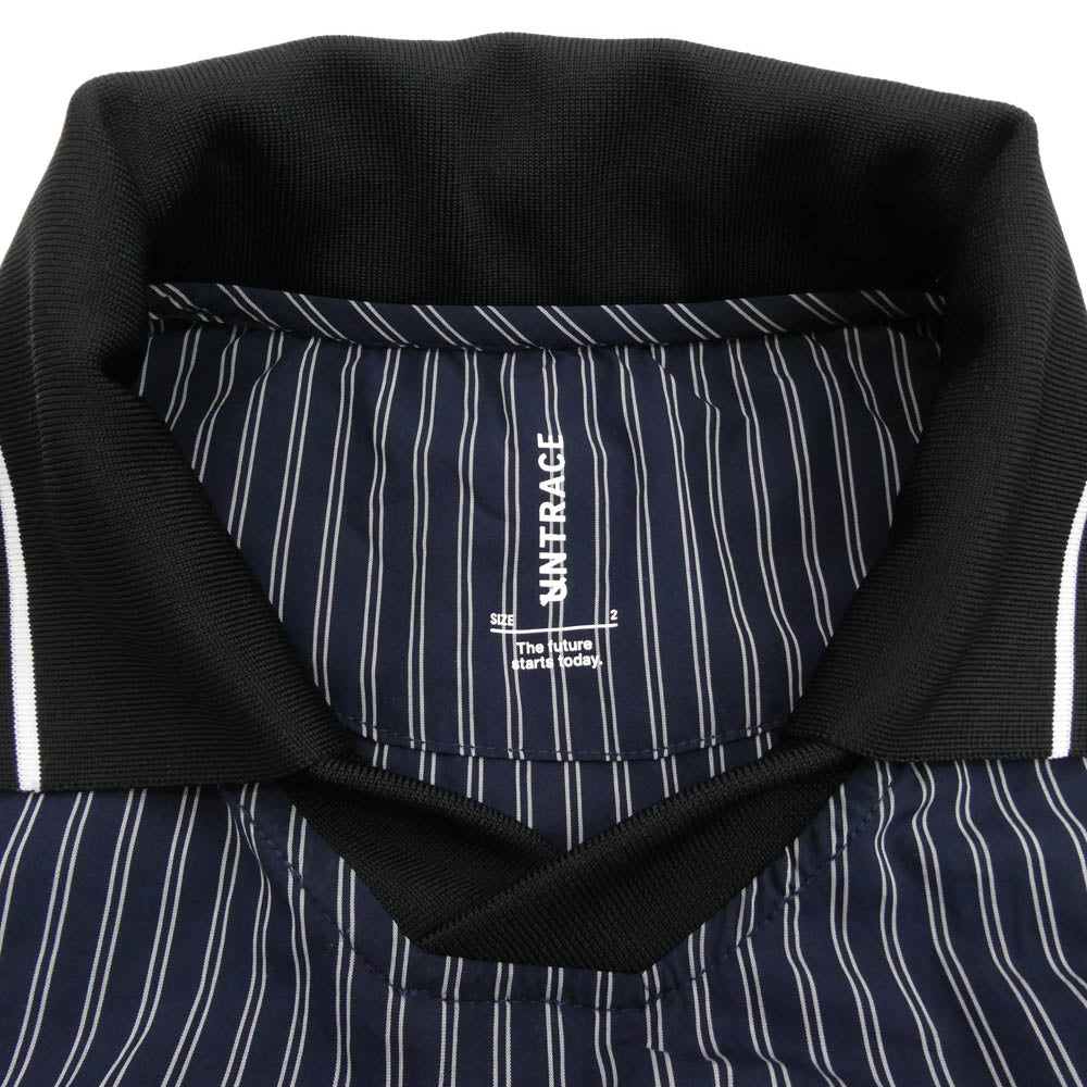 アントレース 24SS UN-021-SS24 STRIPE FOOTBALL GAME SHIRT ストライプ フットボール ゲーム シャツ ネイビー系 2【美品】【中古】