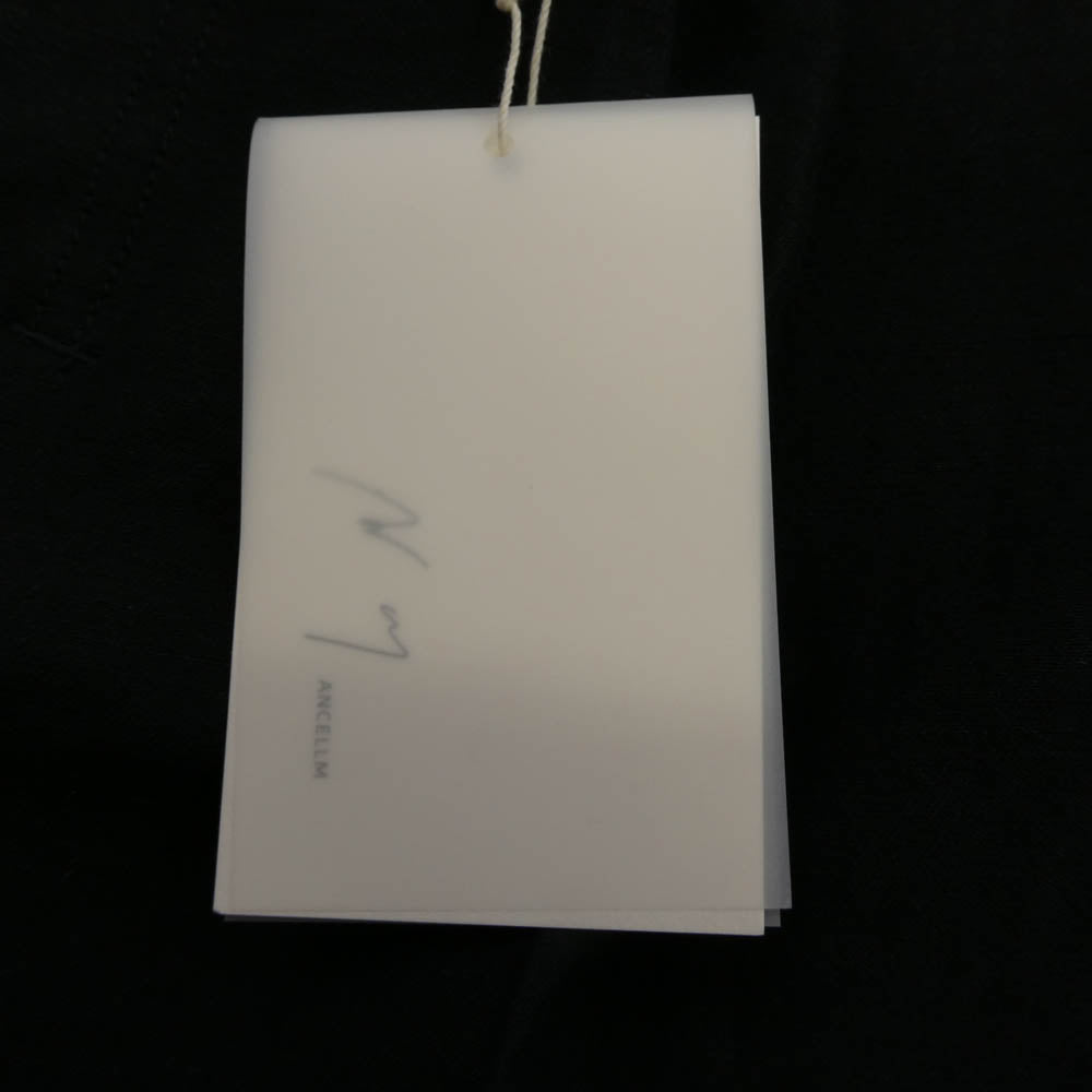 ANCELLM アンセルム 25SS ANC-PT62 W/L WIDE EASY TUCK SLACKS ウール リネン ワイド イージー タック スラックス ブラック系 2【中古】