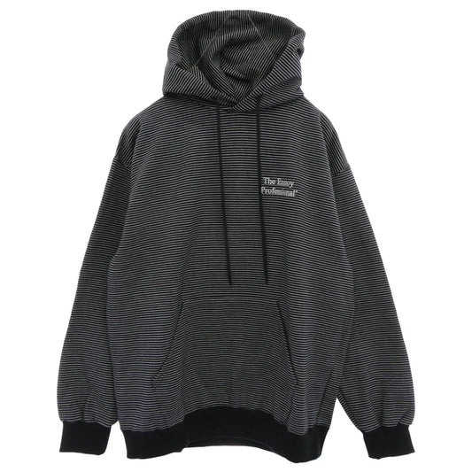 The Ennoy Professional ザ エンノイ プロフェッショナル 24AW AW24BRENCT02NTL Border Hoodie Sweat ボーダー スウェット フーディー プルオーバー パーカー ブラック系 L【中古】