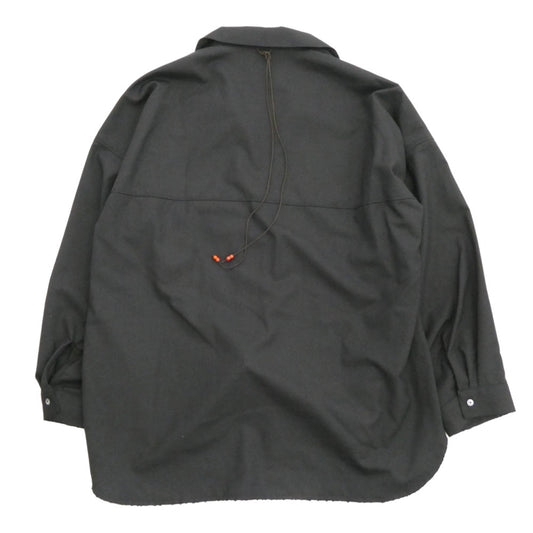 ANCELLM アンセルム 25AW ANC-SH71-B WASH WOOL LONG SHIRT ウォッシュ ウール ロング シャツ ブラック系 2【美品】【中古】