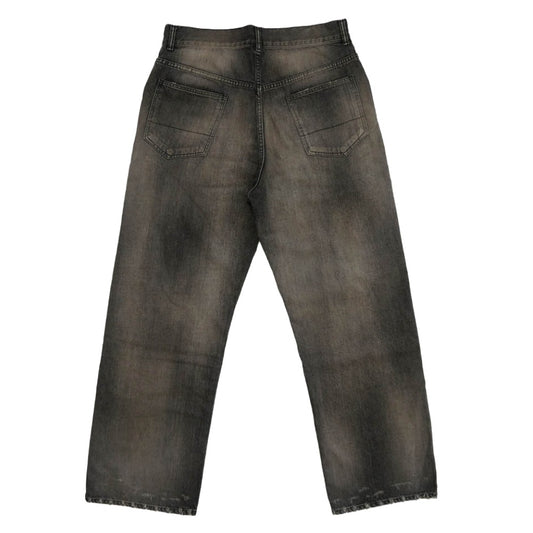ANCELLM アンセルム 24AW ANC-PT58 P/DAMAGE DENIM STRAIGHT 5P PANTS ダメージ加工 ストレート デニムパンツ ブラック系 3【美品】【中古】