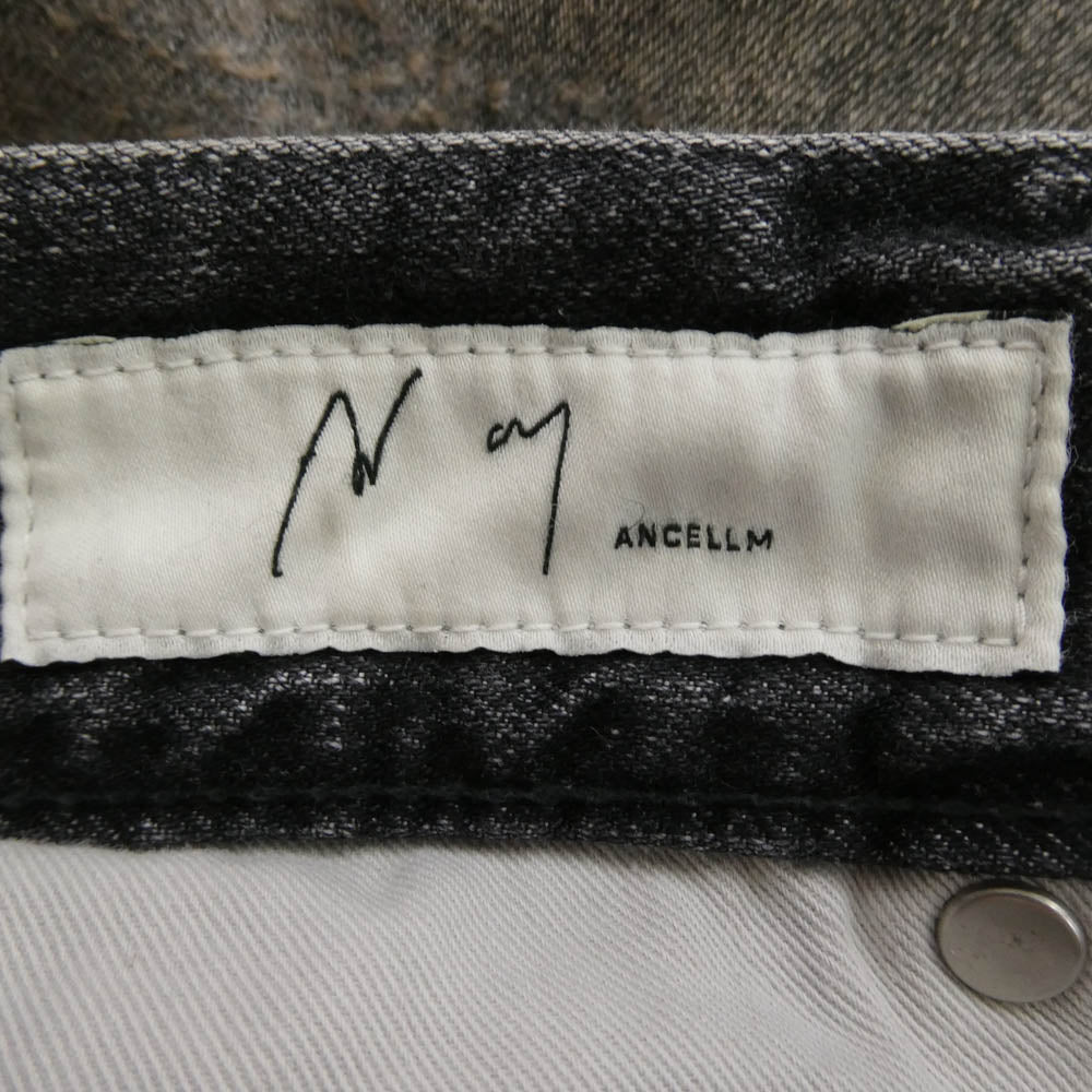 ANCELLM アンセルム 24AW ANC-PT58 P/DAMAGE DENIM STRAIGHT 5P PANTS ダメージ加工 ストレート デニムパンツ ブラック系 3【美品】【中古】