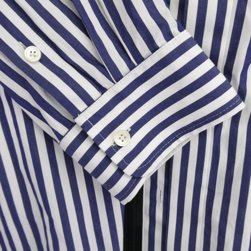 Sacai サカイ 23SS 23-03008M コットンポプリン ストライプ フロントジップ 長袖 シャツ ブルー系 3【中古】