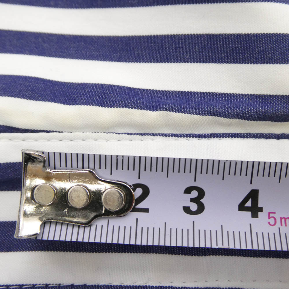 Sacai サカイ 23SS 23-03008M コットンポプリン ストライプ フロントジップ 長袖 シャツ ブルー系 3【中古】