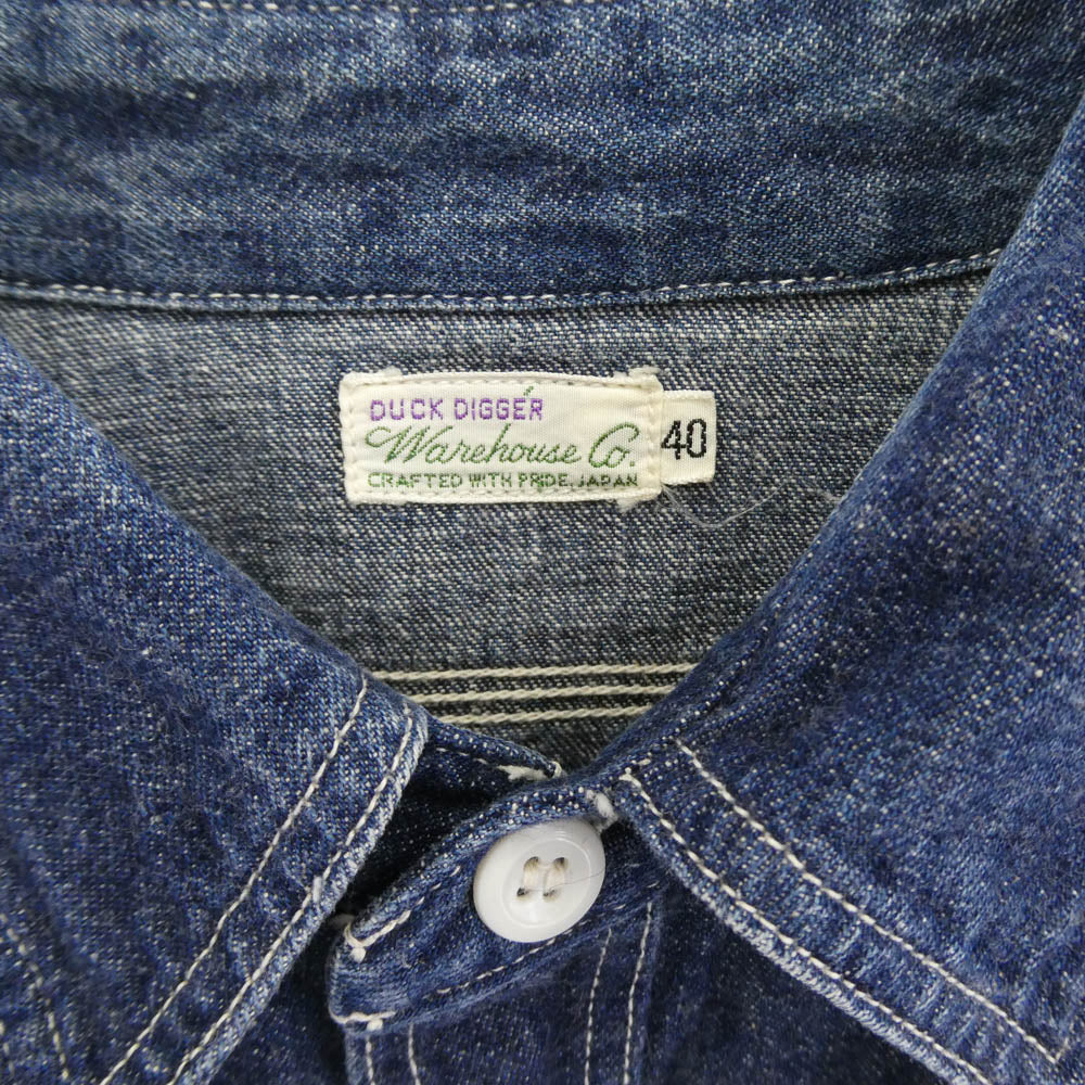 WAREHOUSE ウエアハウス DUCK DIGGER ダックディガー デニムシャツ インディゴブルー系 40【中古】