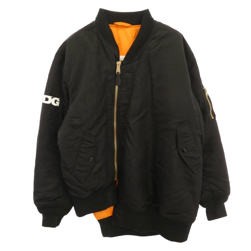 COMME des GARCONS コムデギャルソン CDG x ALPHA アルファ BIAS MA-1 JACKET バイアス 捻じれ ブルゾン フライトジャケット ブラック系 XL【中古】