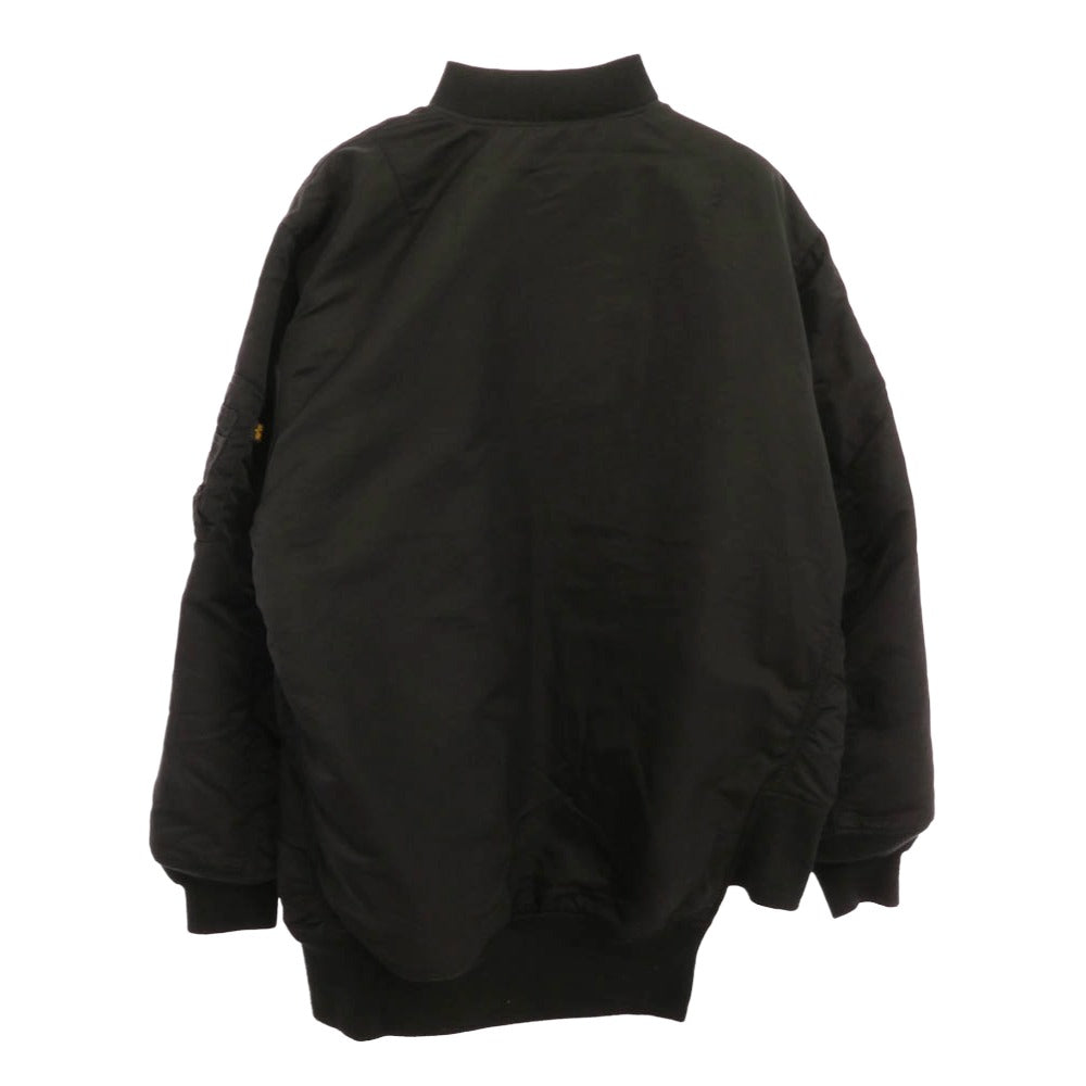 COMME des GARCONS コムデギャルソン CDG x ALPHA アルファ BIAS MA-1 JACKET バイアス 捻じれ ブルゾン フライトジャケット ブラック系 XL【中古】