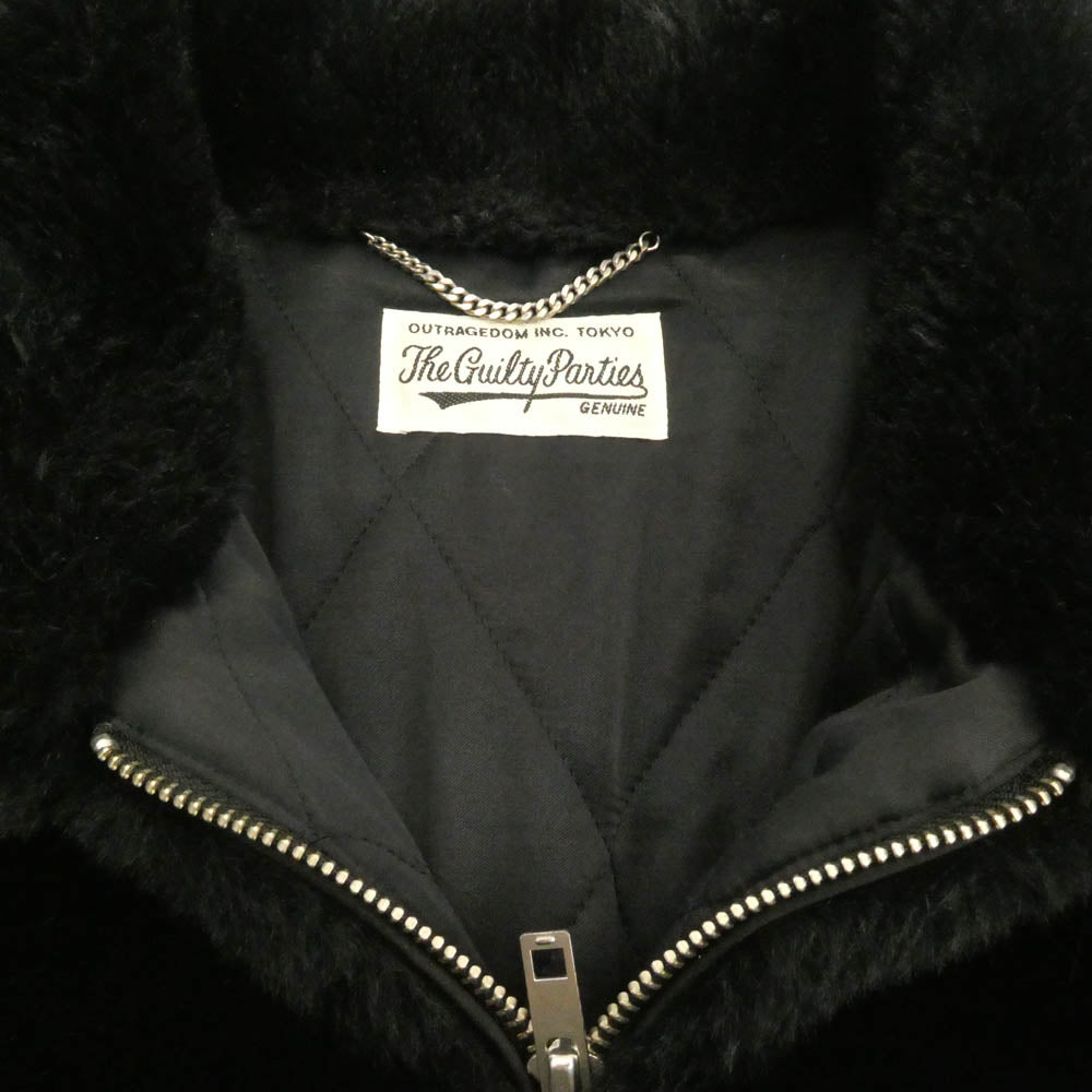 WACKO MARIA ワコマリア 21AW 101MT-2144 FUR COACH JACKET TYPE-1 ファー コーチ ジャケット ジップアップ ジャケット ブラック系 M【中古】