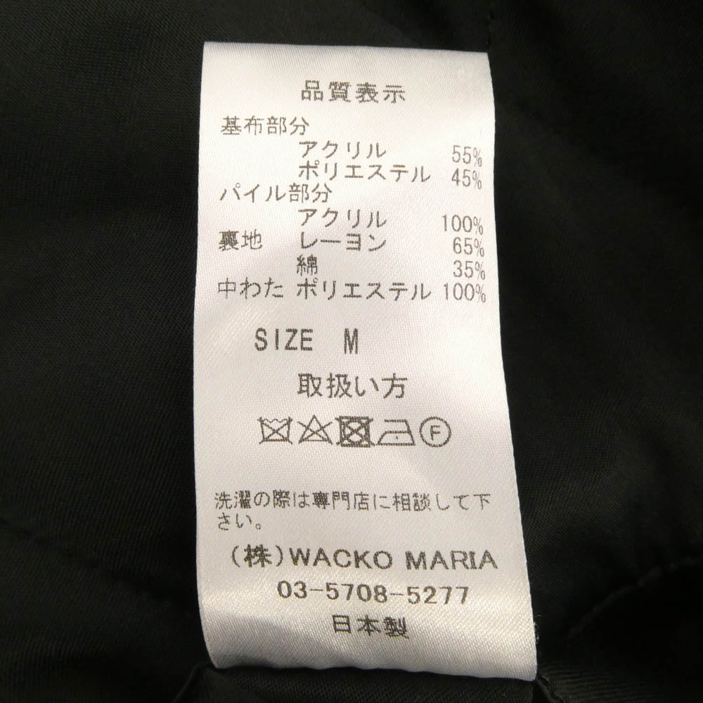 WACKO MARIA ワコマリア 21AW 101MT-2144 FUR COACH JACKET TYPE-1 ファー コーチ ジャケット ジップアップ ジャケット ブラック系 M【中古】
