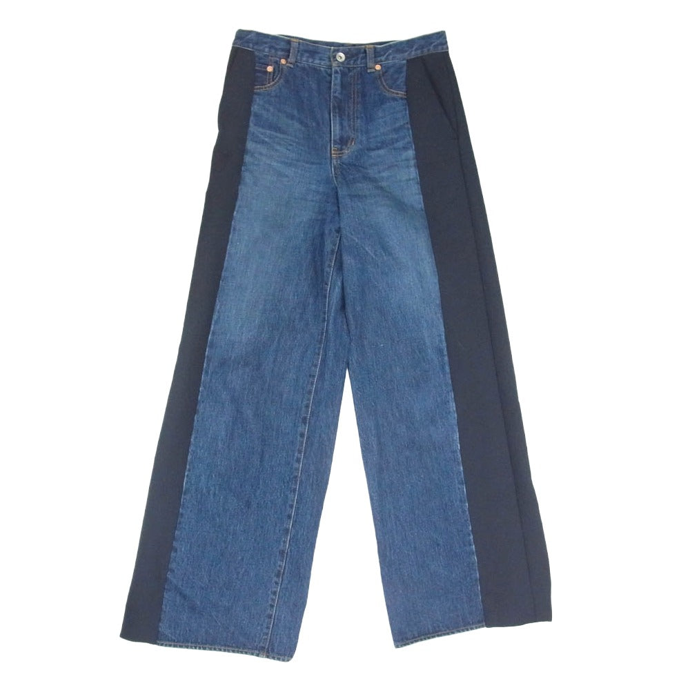Sacai サカイ 25SS 25-07827 Denim Suiting Pants 異素材切替 デニムパンツ ジーンズ インディゴブルー系 2【中古】