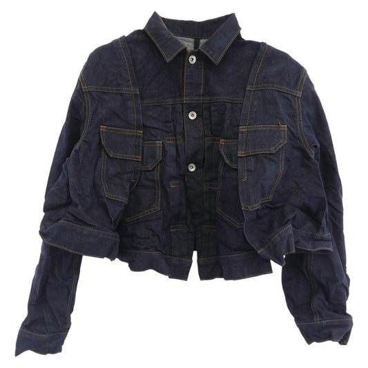 Sacai サカイ 24AW 24-07354 Denim Jacket スリットデザイン 立体 デニムジャケット インディゴブルー系 3【中古】