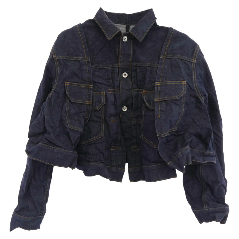 Sacai サカイ 24AW 24-07354 Denim Jacket スリットデザイン 立体 デニムジャケット インディゴブルー系 3【中古】