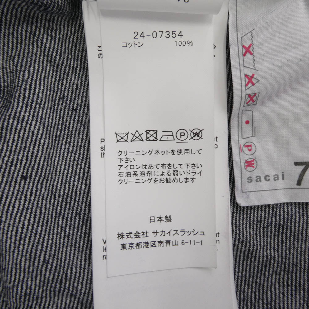 Sacai サカイ 24AW 24-07354 Denim Jacket スリットデザイン 立体 デニムジャケット インディゴブルー系 3【中古】