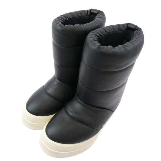 Rick Owens リックオウエンス 24AW RP02D3857 LLP Porterville期 イタリア製 Mega Bumper Lunar Boots メガバンパー ランナー レザー ブーツ ブラック系 41【極上美品】【中古】