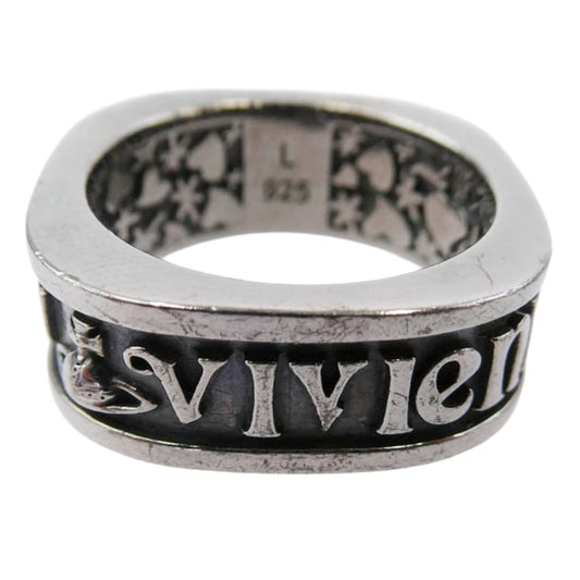 Vivienne Westwood ヴィヴィアンウエストウッド SCILLY RING シリー スクエア リング ガンメタル シルバー系 M(16号)【中古】
