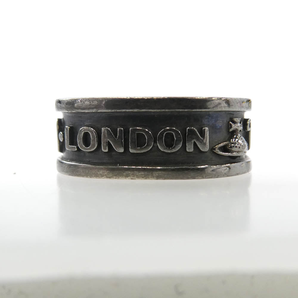 Vivienne Westwood ヴィヴィアンウエストウッド SCILLY RING シリー スクエア リング ガンメタル シルバー系 M(16号)【中古】