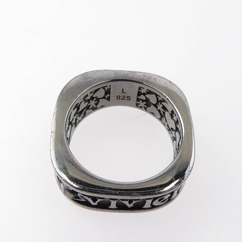 Vivienne Westwood ヴィヴィアンウエストウッド SCILLY RING シリー スクエア リング ガンメタル シルバー系 M(16号)【中古】