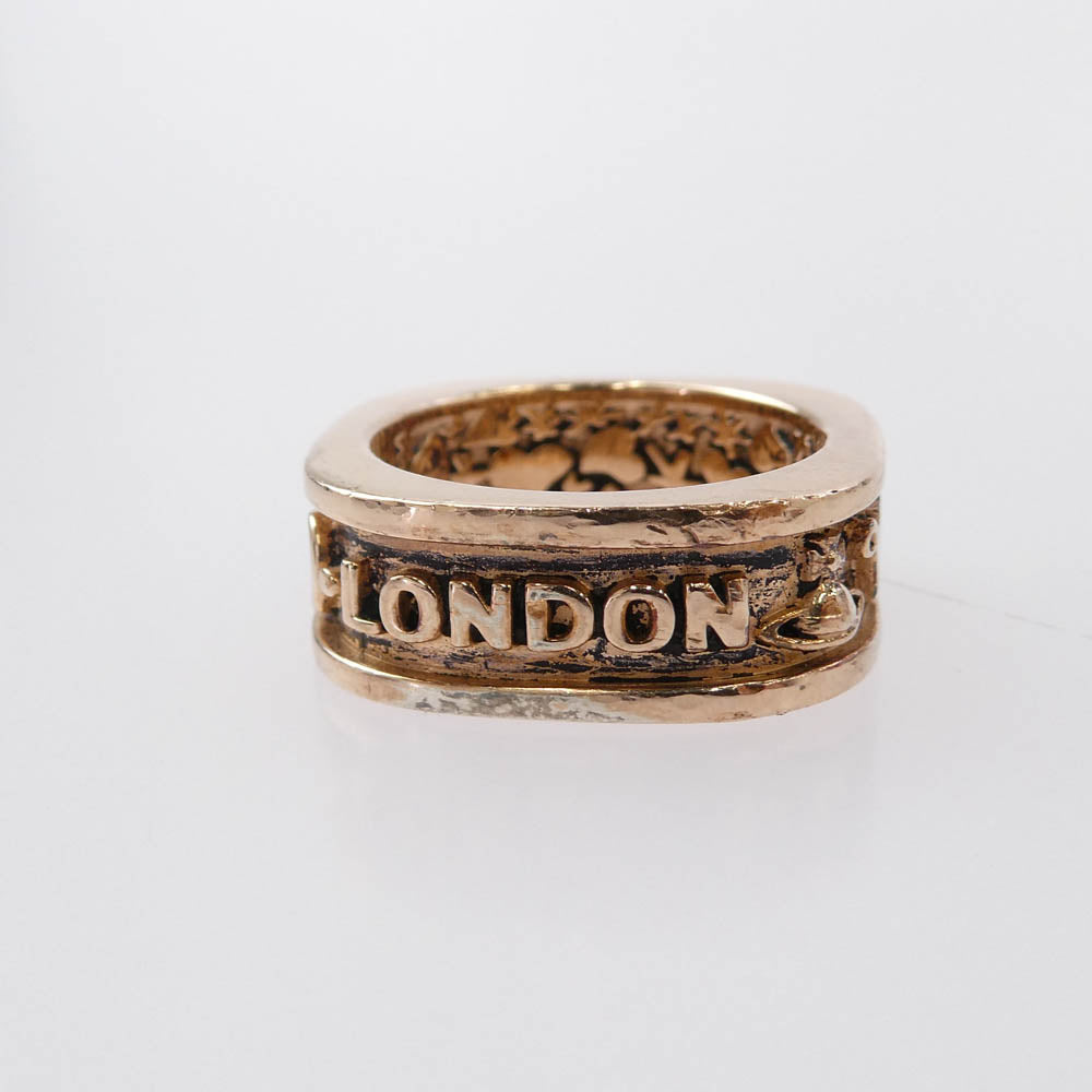 Vivienne Westwood ヴィヴィアンウエストウッド SCILLY RING シリー スクエア リング ピンクゴールド ピンク系 ゴールド系 M(14号)【中古】