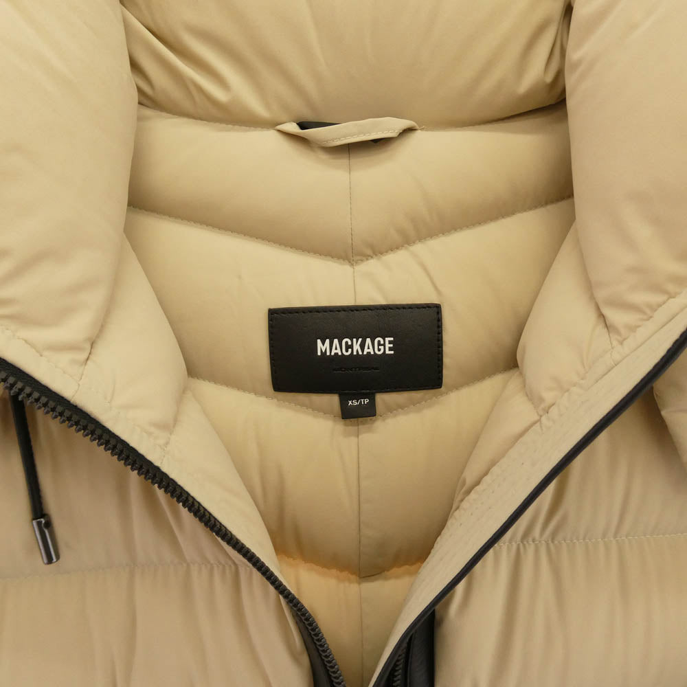 マッカージュ FARREN ファレン ストレッチ ダウン コート ベージュ系 XS【中古】
