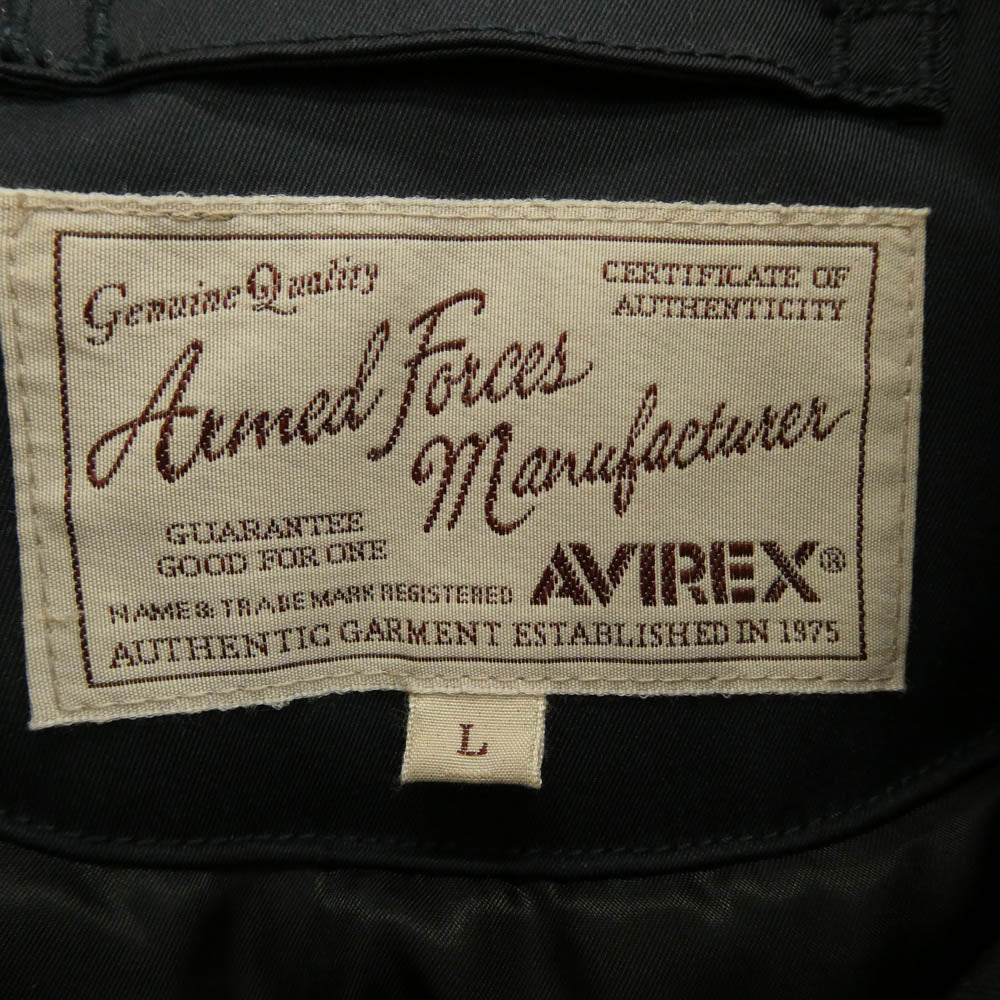 AVIREX アヴィレックス 6192213 PADDING B-3 AAF JACKET 襟ボア ワッペン フライトジャケット ネイビー系 L【中古】