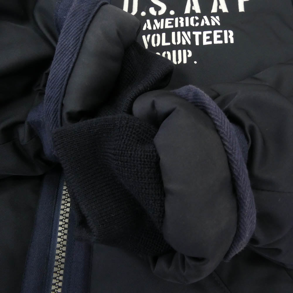 AVIREX アヴィレックス 6192213 PADDING B-3 AAF JACKET 襟ボア ワッペン フライトジャケット ネイビー系 L【中古】