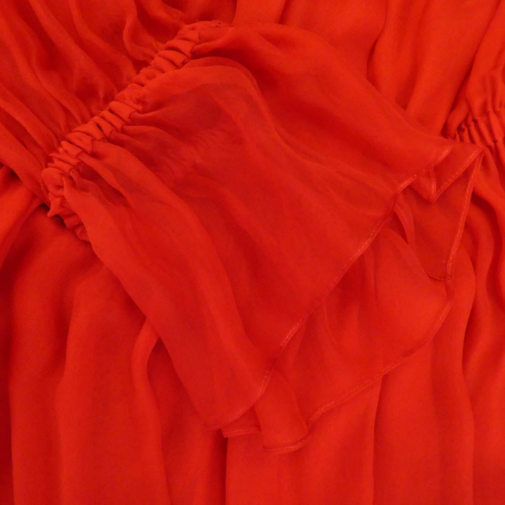 GUCCI グッチ 730915 ZHS57 イタリア製 シルクシフォン ドレス ワンピース レッド系 36【極上美品】【中古】