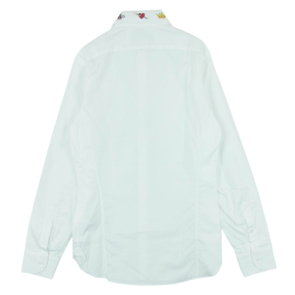 GUCCI グッチ 523500 Z341L イタリア製 シンボルズ マルチエンブロイダリー 長袖 シャツ ドレスシャツ ホワイト系 14.5【極上美品】【中古】