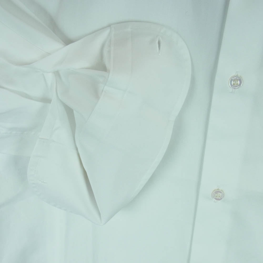 GUCCI グッチ 523500 Z341L イタリア製 シンボルズ マルチエンブロイダリー 長袖 シャツ ドレスシャツ ホワイト系 14.5【極上美品】【中古】