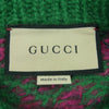 GUCCI グッチ 713233 XKCMS イタリア製 シェブロン ウール＆スパンコール ニット セーター グリーン系 ピンク系 XS【極上美品】【中古】