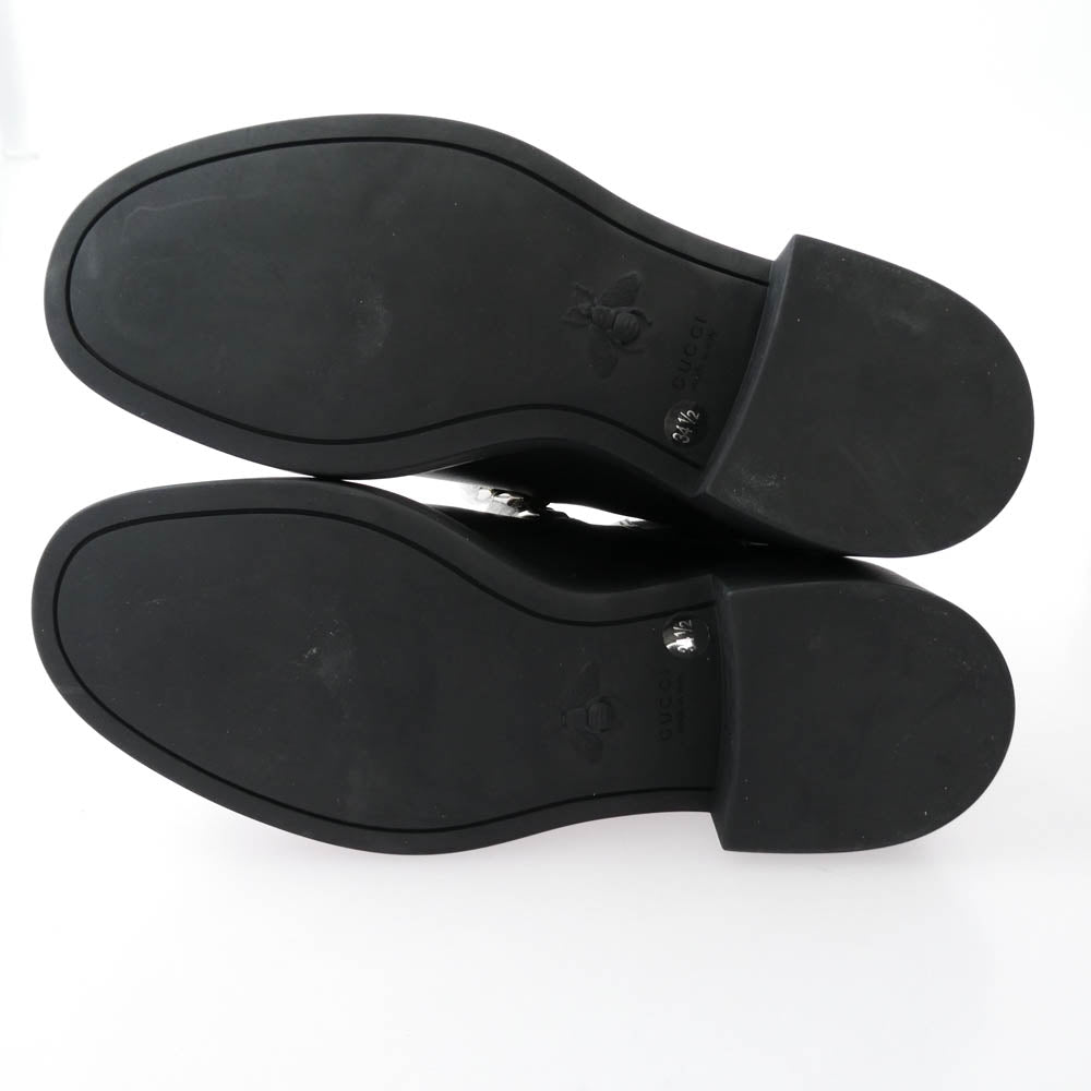 GUCCI グッチ 670393 ホースビット チェーン装飾 サイドゴア チェルシーブーツ ブラック系 34.5【新古品】【未使用】【中古】
