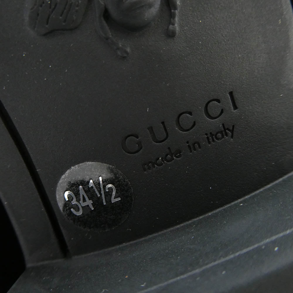 GUCCI グッチ 670393 ホースビット チェーン装飾 サイドゴア チェルシーブーツ ブラック系 34.5【新古品】【未使用】【中古】