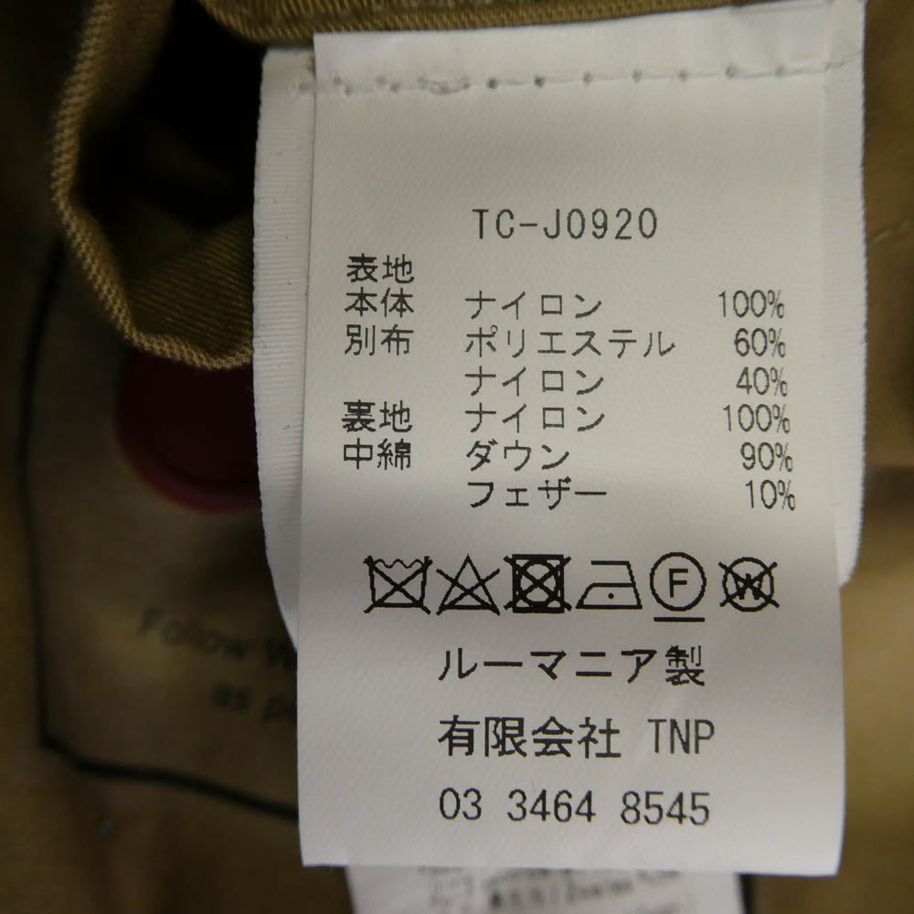 テンシー TC-J0920 TEMPEST COMBO DOWN JACKET OJJ 高密度ベンタイル テンペスト コンボ フーデッド ダウンジャケット ベージュ系 44【中古】