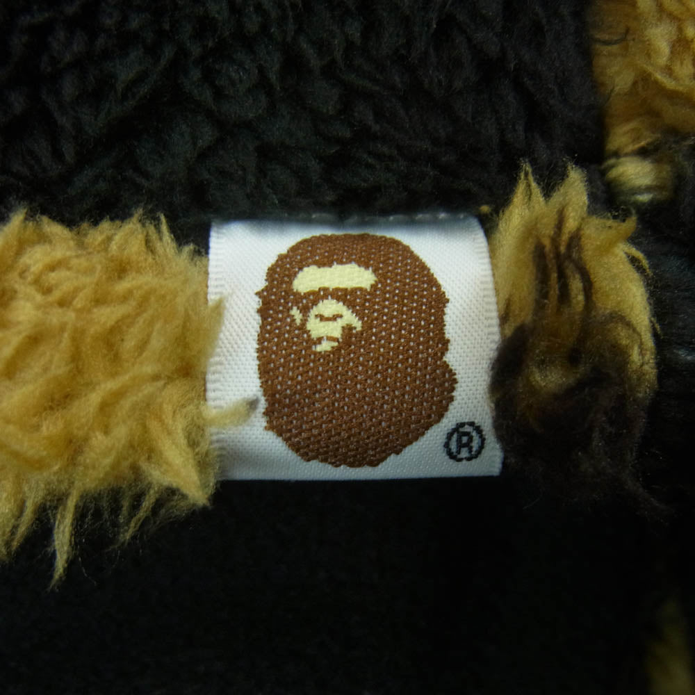 A BATHING APE アベイシングエイプ 1ST CAMO BOA NECK WARMER ファーストカモ ボア ネック ウォーマー ブラック系 ブラウン系 F【新古品】【未使用】【中古】