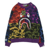 A BATHING APE アベイシングエイプ 1F30113006 MIXCAMO SHARK CRAZYWIDE SWEAT ミックスカモ シャーク クレイジー クルーネック スウェット マルチカラー系 XL【極上美品】【中古】