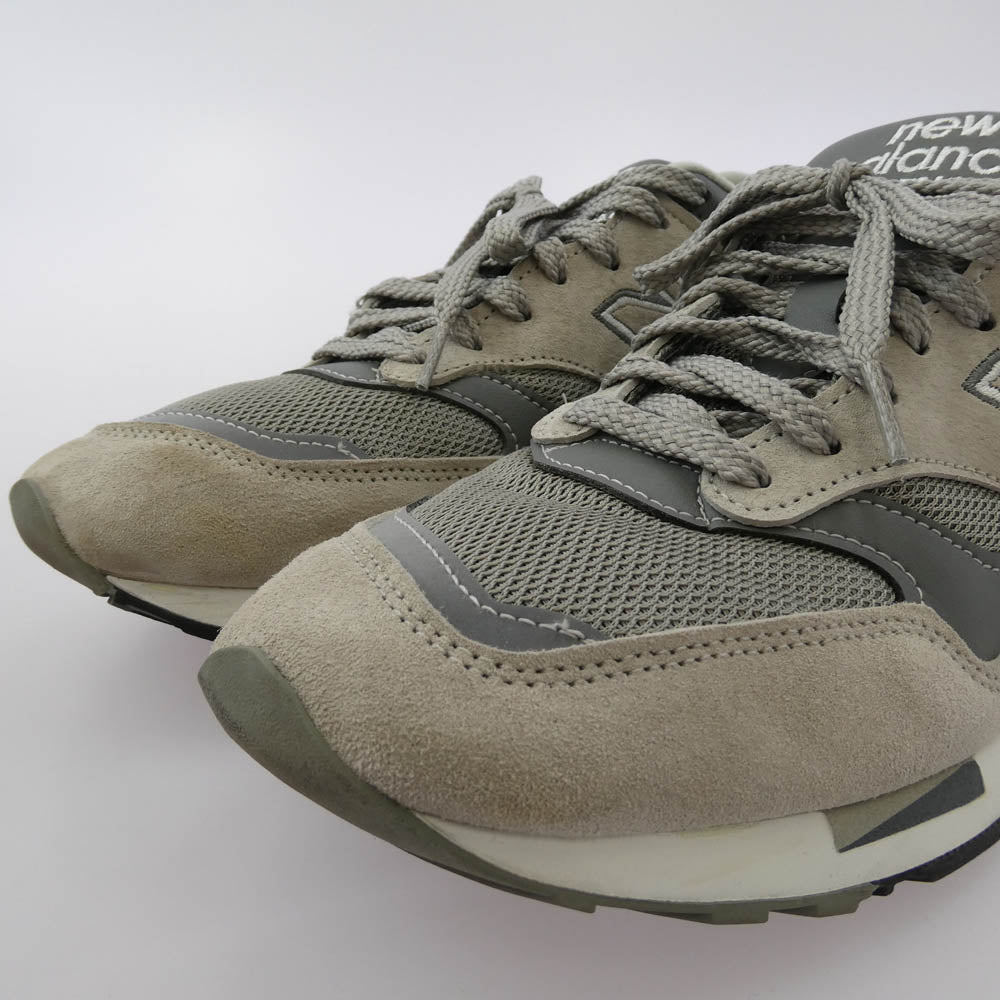 NEW BALANCE ニューバランス M1500PGL スエード メッシュ ローカット スニーカー グレー系 27.5cm【中古】