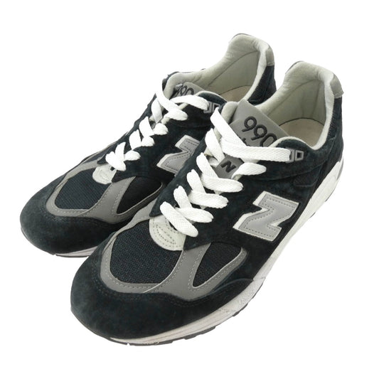 NEW BALANCE ニューバランス M990BL2 990V2 Black Made in USA スエード メッシュ スニーカー ブラック系 27.5cm【中古】