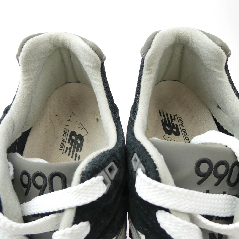NEW BALANCE ニューバランス M990BL2 990V2 Black Made in USA スエード メッシュ スニーカー ブラック系 27.5cm【中古】