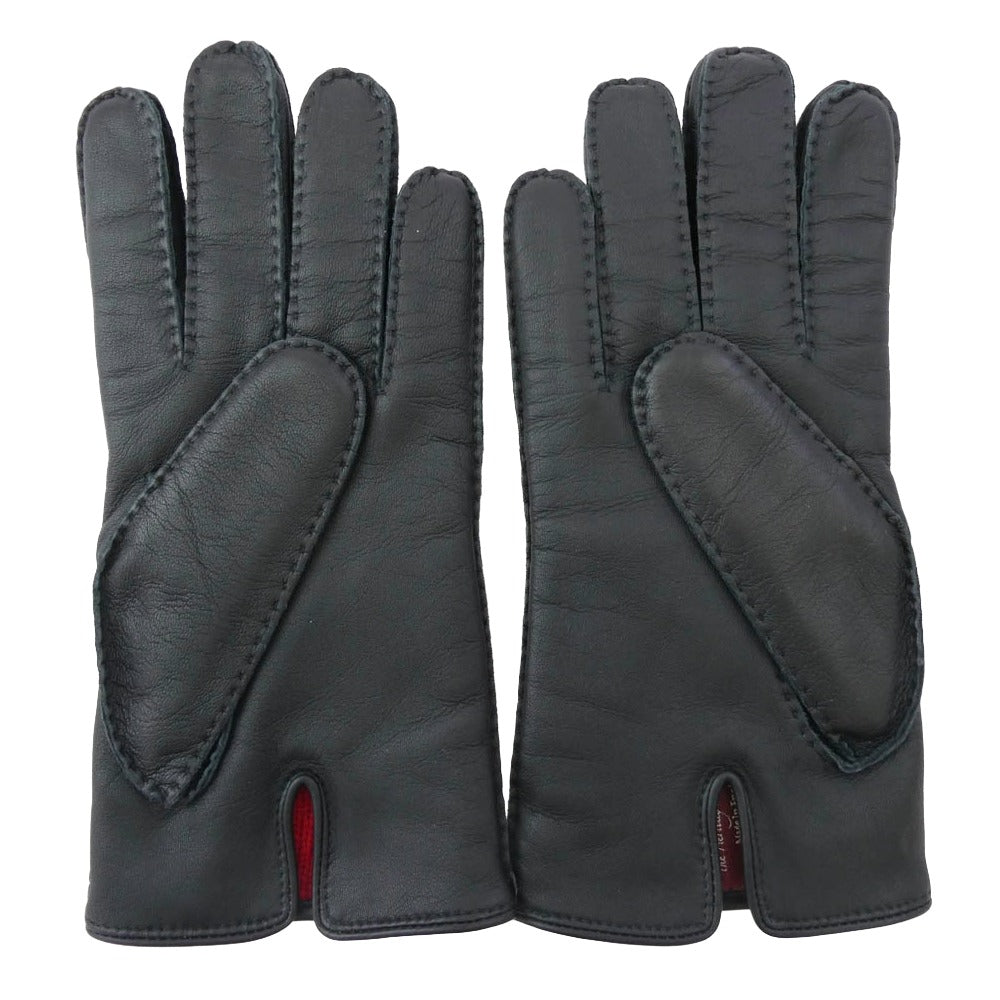 デンツ ヘリテージコレクション レザー グローブ 革手袋 ブラック系 レッド系 8【中古】