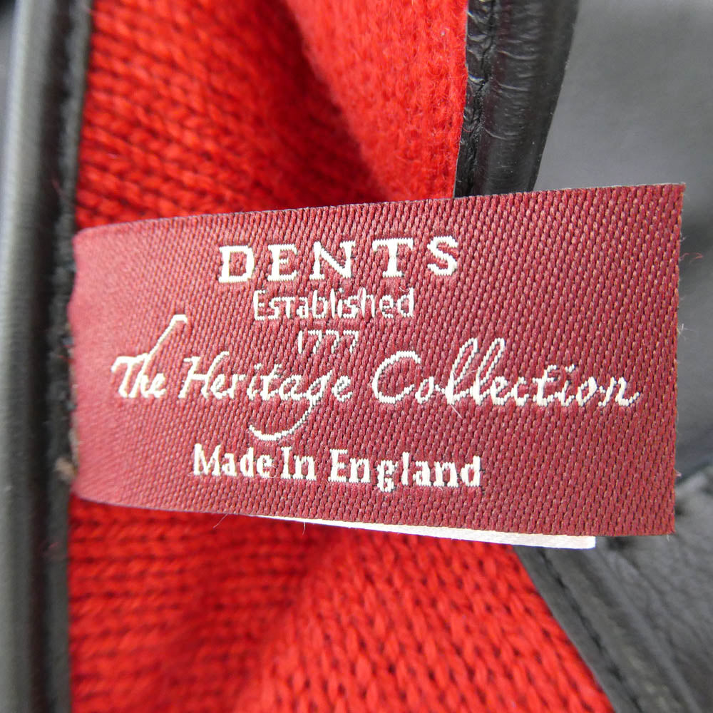 デンツ ヘリテージコレクション レザー グローブ 革手袋 ブラック系 レッド系 8【中古】