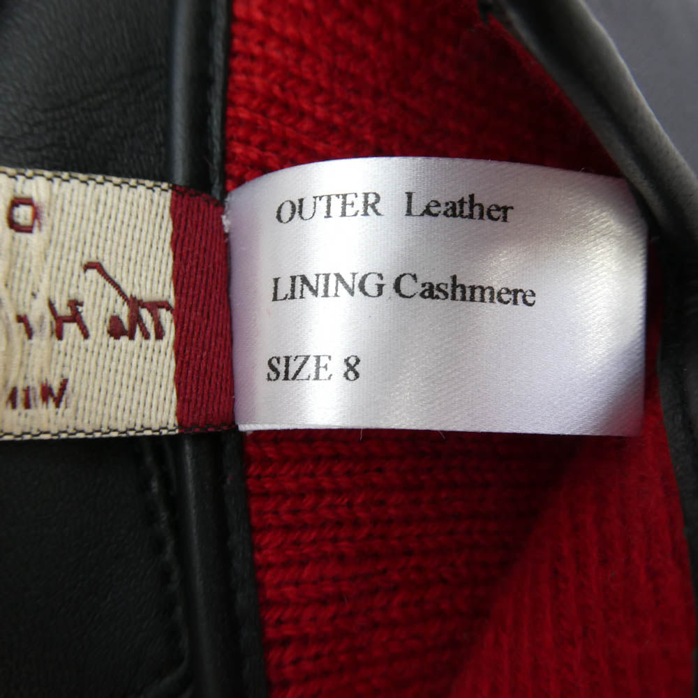 デンツ ヘリテージコレクション レザー グローブ 革手袋 ブラック系 レッド系 8【中古】