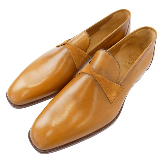 ガジアーノアンドガーリング TOULOUSE トゥールーズ レザー ローファー シューズ ライトブラウン系 8.5E【極上美品】【中古】