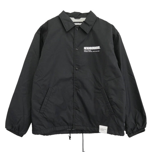 NEIGHBORHOOD ネイバーフッド 23SS 231TSNH-JKM01 WINDBREAKER JACKET ロゴプリント ウィンドブレーカー コーチジャケット ブラック系 M【中古】