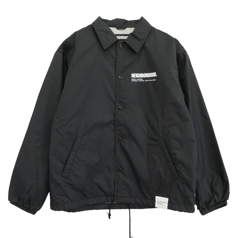 NEIGHBORHOOD ネイバーフッド 23SS 231TSNH-JKM01 WINDBREAKER JACKET ロゴプリント ウィンドブレーカー コーチジャケット ブラック系 M【中古】