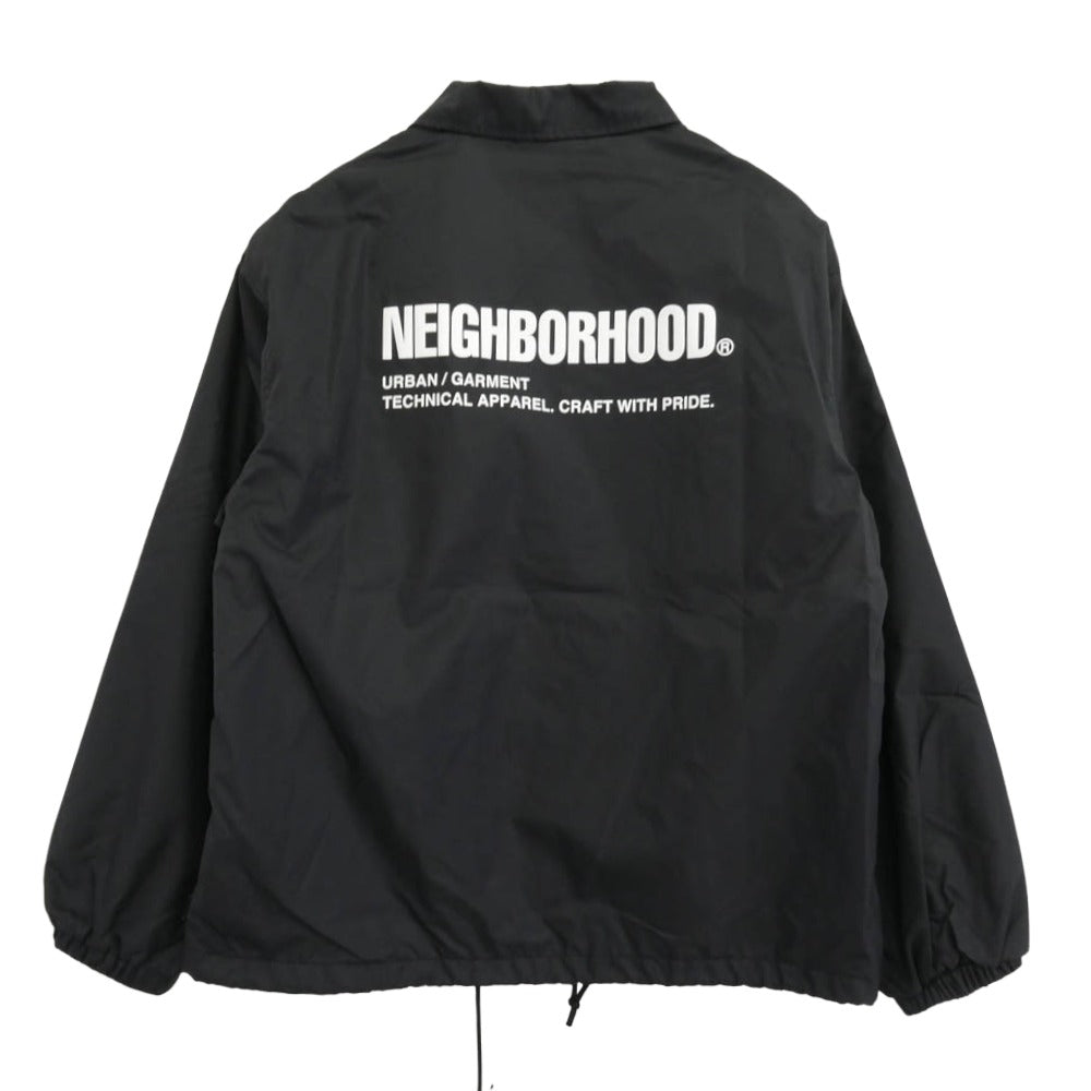 NEIGHBORHOOD ネイバーフッド 23SS 231TSNH-JKM01 WINDBREAKER JACKET ロゴプリント ウィンドブレーカー コーチジャケット ブラック系 M【中古】