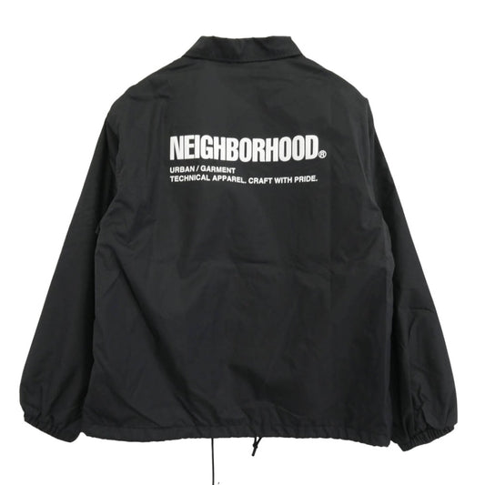 NEIGHBORHOOD ネイバーフッド 23SS 231TSNH-JKM01 WINDBREAKER JACKET ロゴプリント ウィンドブレーカー コーチジャケット ブラック系 M【中古】