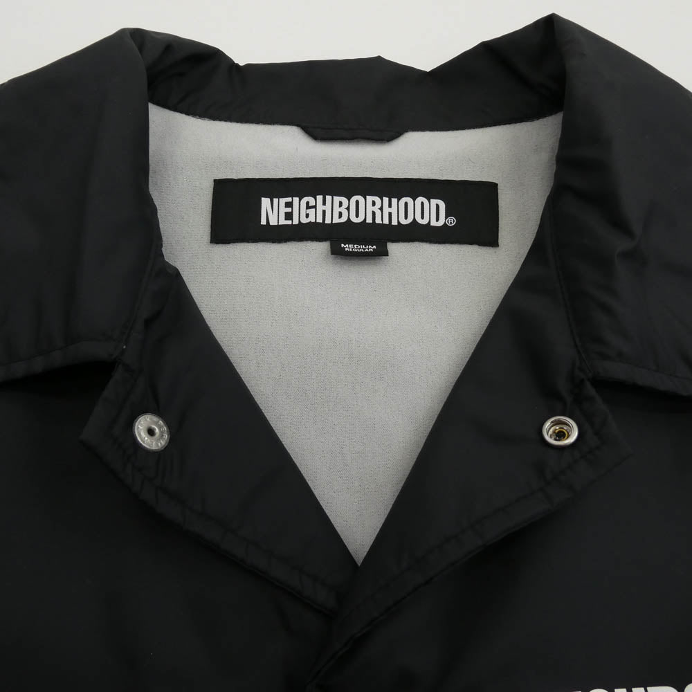 NEIGHBORHOOD ネイバーフッド 23SS 231TSNH-JKM01 WINDBREAKER JACKET ロゴプリント ウィンドブレーカー コーチジャケット ブラック系 M【中古】