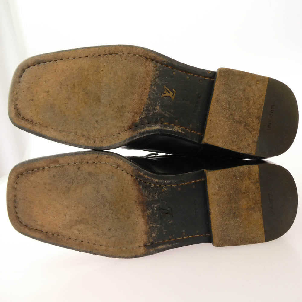 LOUIS VUITTON ルイ・ヴィトン ST0072 レザー レースアップ ブーツ ブラック系 7【中古】