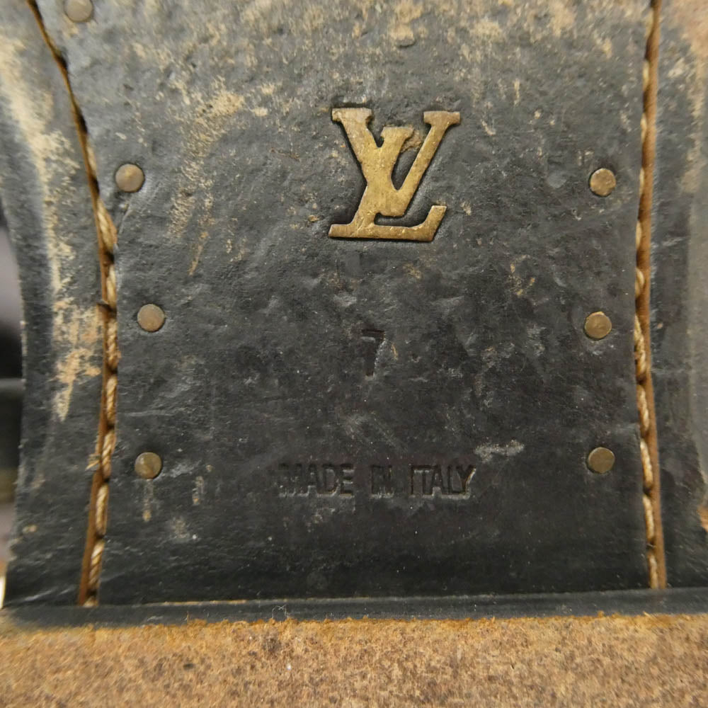 LOUIS VUITTON ルイ・ヴィトン ST0072 レザー レースアップ ブーツ ブラック系 7【中古】