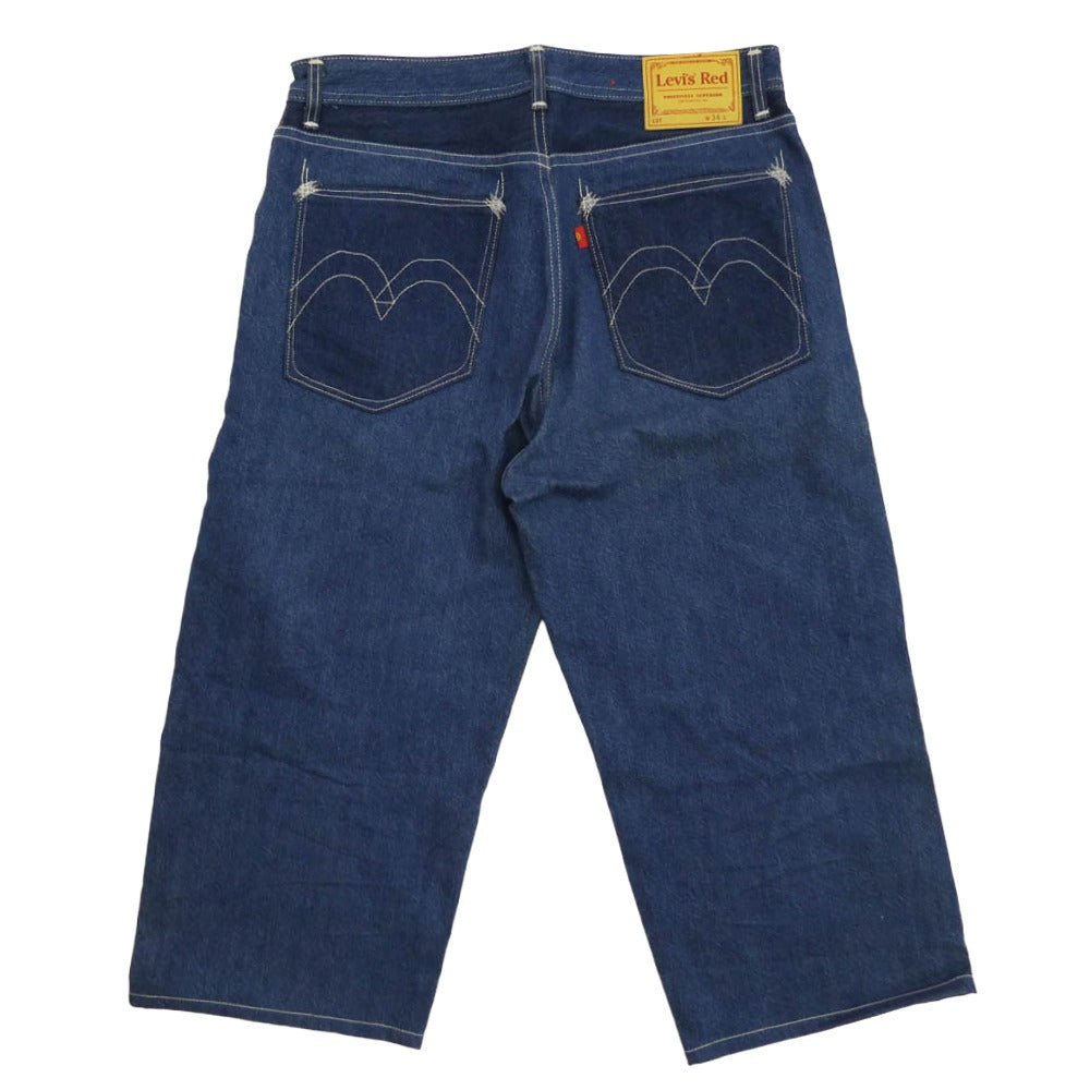 Levi's リーバイス A1098-0001 RED レッド CROPPED WIDE LEG クロップド ワイド デニム パンツ インディゴブルー系 34【中古】