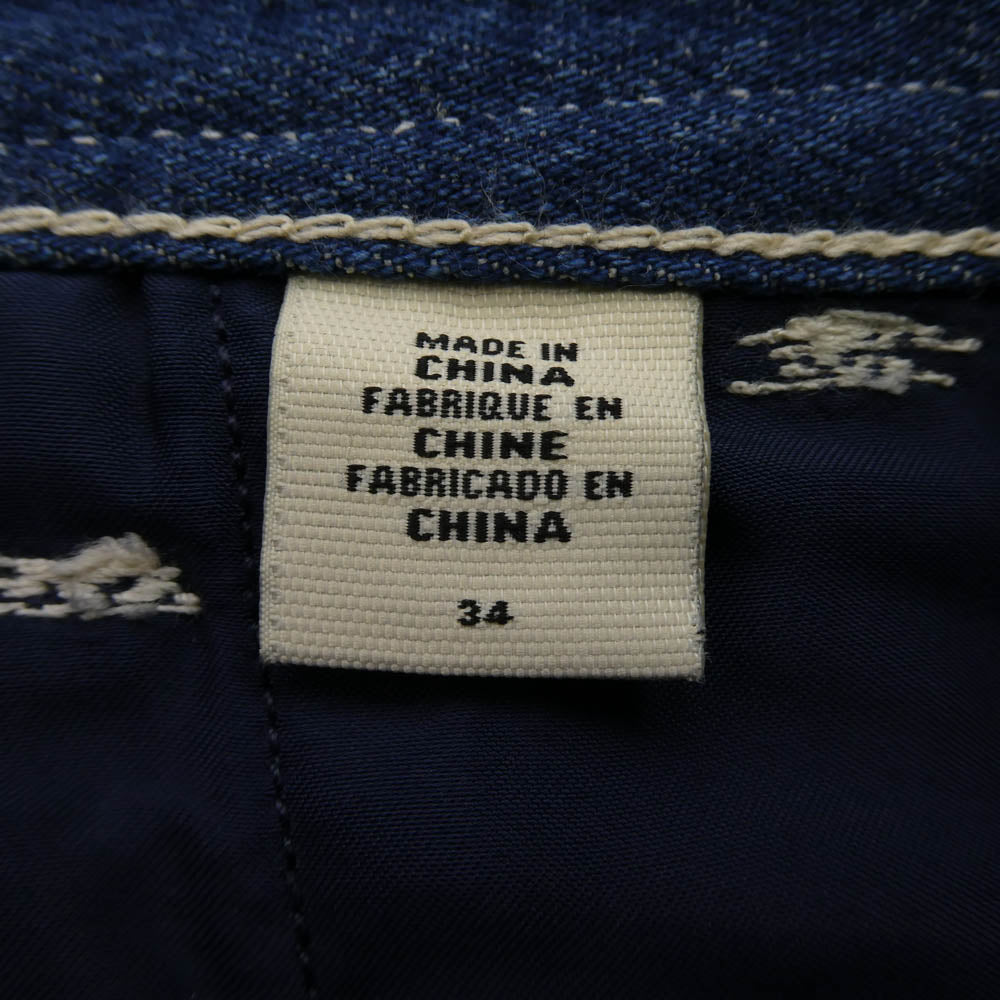 Levi's リーバイス A1098-0001 RED レッド CROPPED WIDE LEG クロップド ワイド デニム パンツ インディゴブルー系 34【中古】